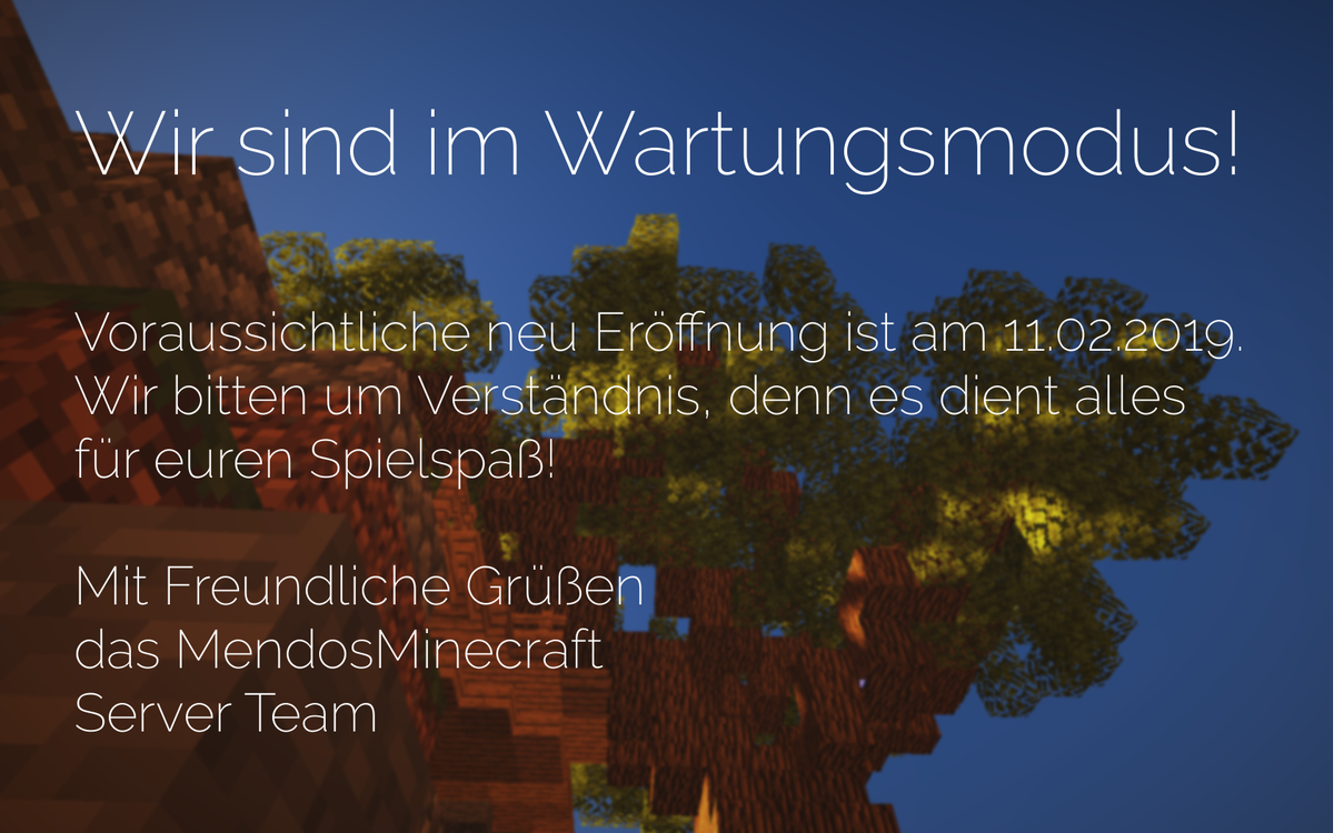 MendosMinecraft's tweet image. Ab heute sind wir offline!

#minecraft #ServerNetwork #multiplayer