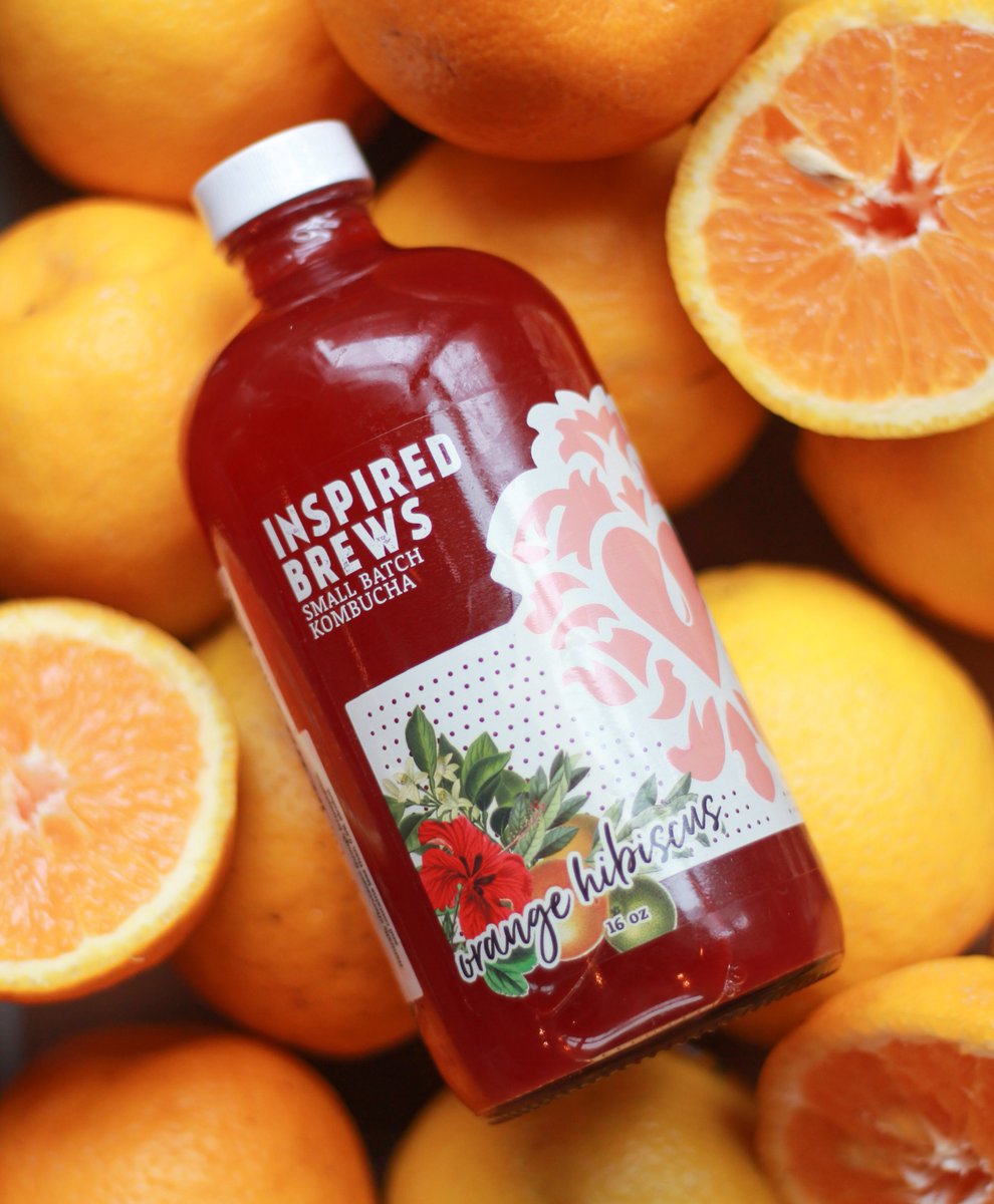 We sampled a diverse set of @inspiredbrews kombucha, a fermented tea made with cultures of yeast and bacteria. The Orange Hibiscus kombucha is a burst of tropical sweet and sour, underscored by a hint of tart.