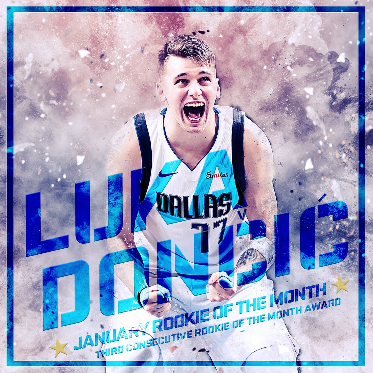 dallasmavs's tweet photo. OFFICIAL: @luka7doncic has won his third straight Rookie of the Month award! ๐
โก๏ธ: https://t.co/tVyWfvmOox https://t.co/3WPESYPP3M