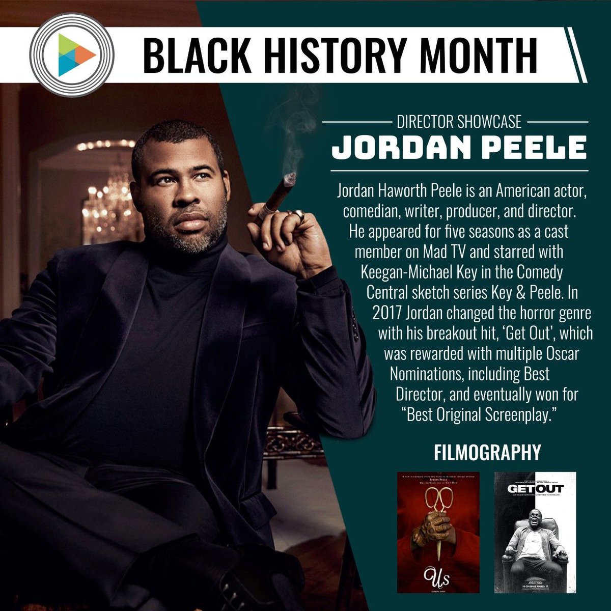 In Honor of #BlackHistoryMonth we will be showcasing prominent black directors in Hollywood, starting of course with the legendary <a href="/JordanPeele/">Jordan Peele</a>!