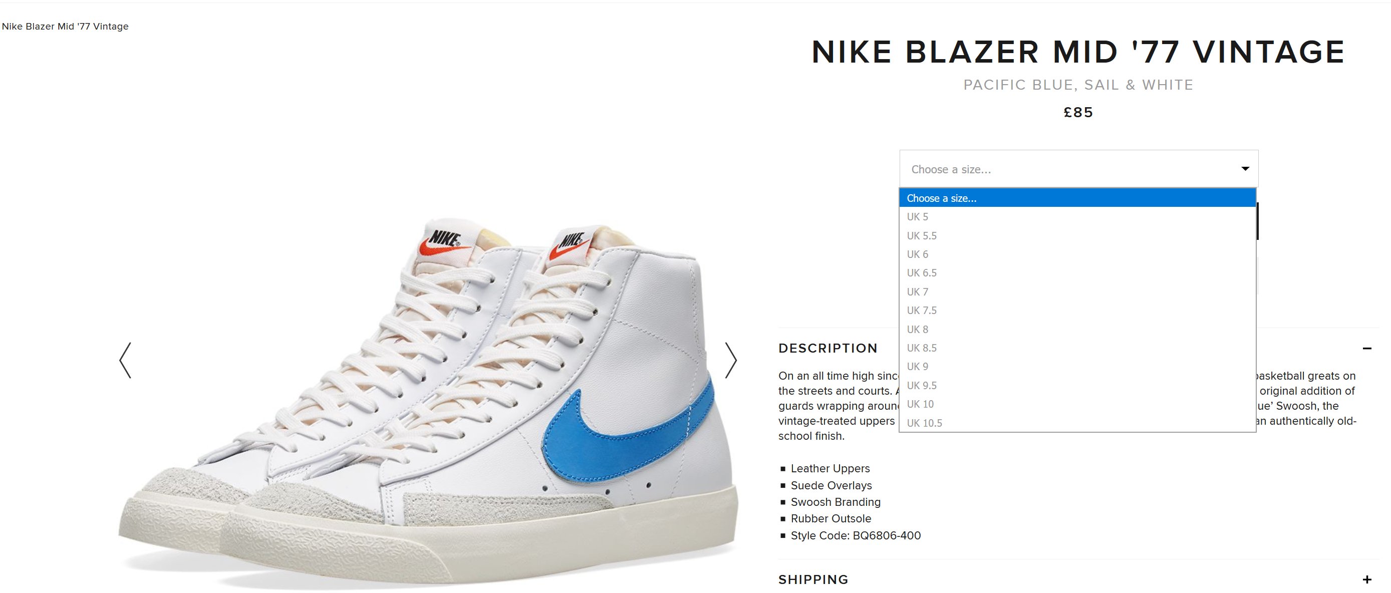 MoreSneakers on X AD Nike Blazer Mid 77 Vintage Pacific Blue now live via END in many sizes EU https t FOtlT3vKh0 US https t 1KpBAPpJHH https t vgWch8PArc X