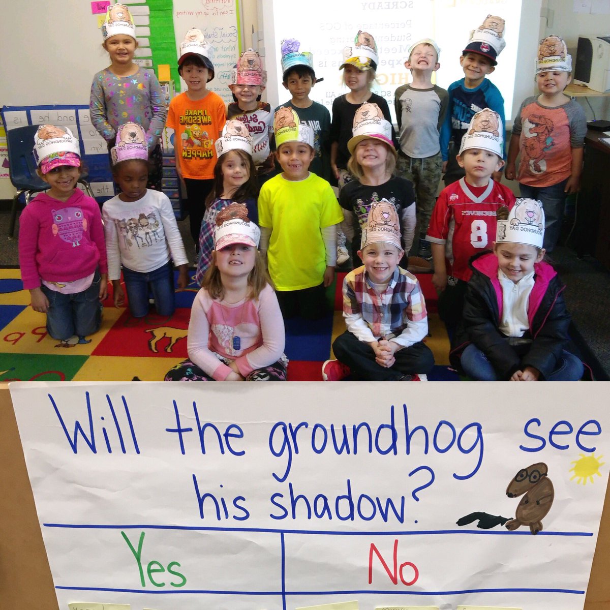 Will the groundhog see his shadow? What do you think? We voted today! #wearegreenbrier #schoolofkindness