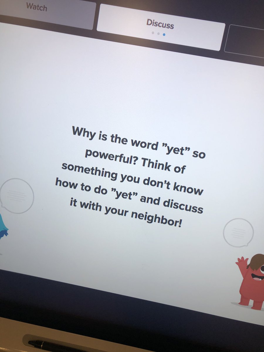 MrsHurttMoyer's tweet photo. “Why is the word YET so powerful?”
This week we took some time to focus on growth mindset and the power of YET. @ClassDojo #selfawareness #growth https://t.co/PVSeElax1C