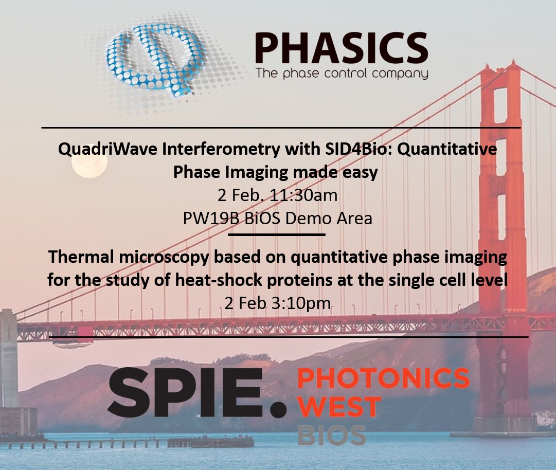Phasics_SA's tweet image. Let&apos;s begin your #PhotonicsWest week by attending our sCMOS based #QuantitativePhaseImaging product demonstration and our talk on #ThermalMicroscopy tomorrow ! #WavefrontSensor #BIOS2019