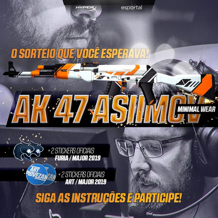 SORTEIO FURIOSO! 🔥🔥

Pra comemorar a vaga no major vou sortear uma AK-47 Asiimov (MW) +4 stickers zika 💙

O sorteio será pelo Gleam.io , pra participar é só seguir os passos:
goo.gl/3Q7Buv 

Requesitos: RT, follow twitter e insta 

GOOD LUCK 👊🏻
