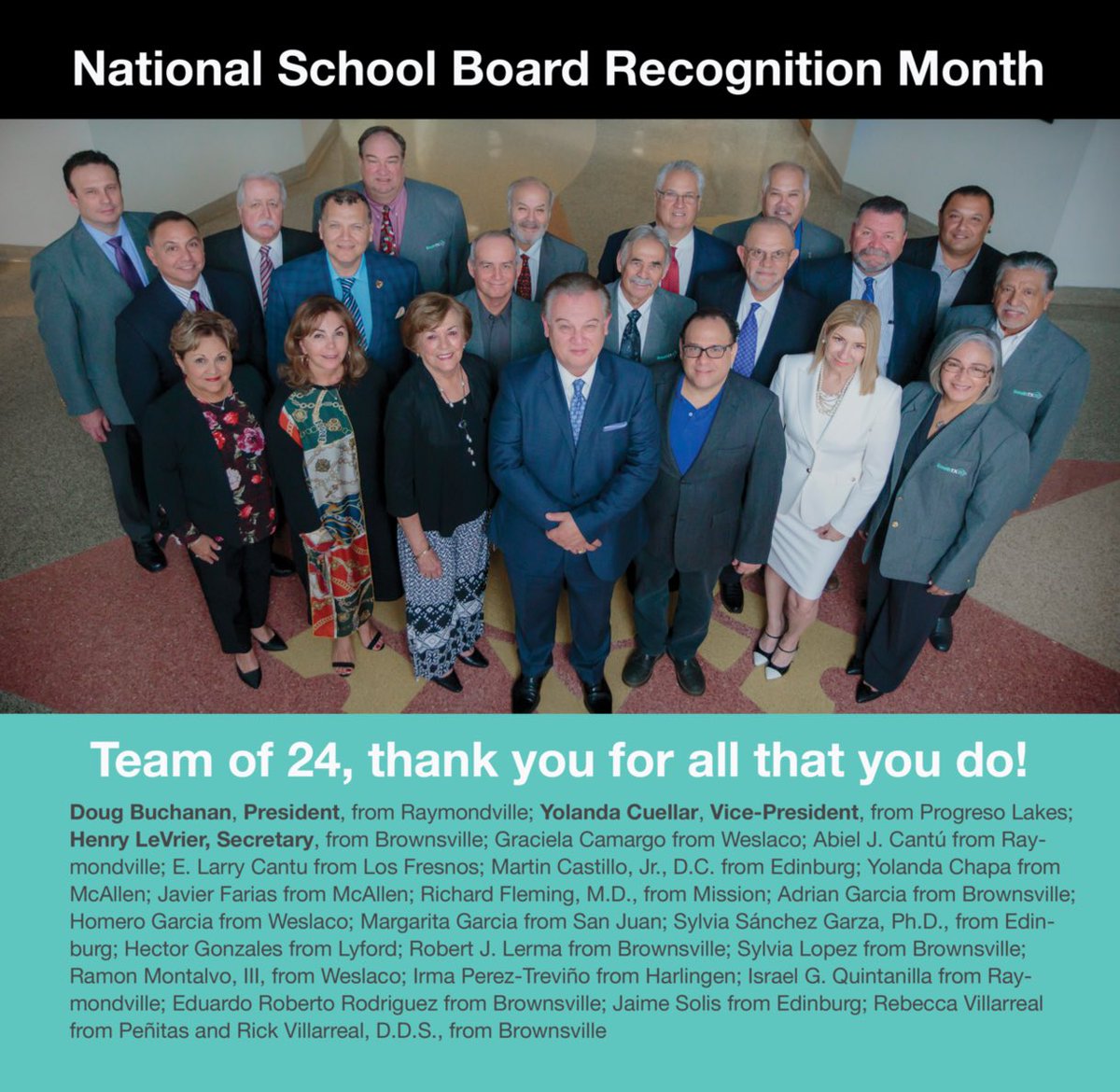 Honored to serve with these 24 exceptional individuals who serve as true Trustees for the students of the South Texas Independent School District. #drtonylara #stisd
