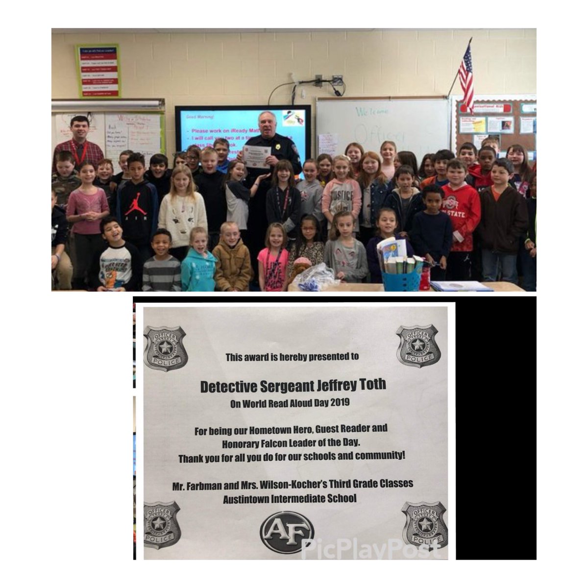OfficerToth's tweet image. I had a GREAT day at School Today &amp;amp; nothing is better than a new certificate to post on my refrigerator at home.  #loveaisfalcons  #readaloudday #3rdgradersrock #prouddareofficer
