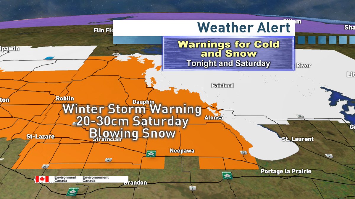 johnsauderCBC's tweet photo. You've been warned. Cold, Snow, even a winter storm on Saturday #cbcmb #typicalwinter https://t.co/6kuFOyHBIz