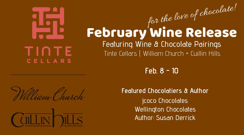 Mark your calendars for our Feb. #Wine release + #chocolate and wine pairings.  <a href="/WineWoodinville/">Woodinville/WWC</a> #woodinville #winelovers