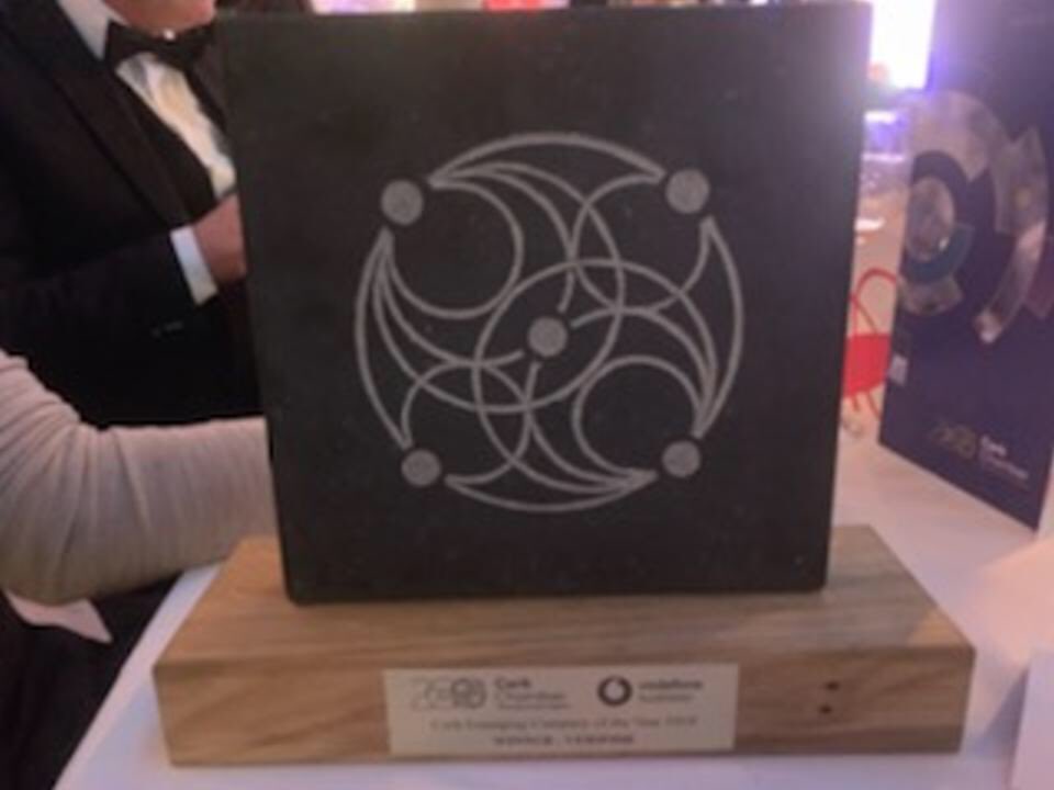 Delighted to have been awarded Cork Emerging Company of the Year 2019 by <a href="/CorkChamber/">Cork Chamber</a> #wearecork #CorkChamber200