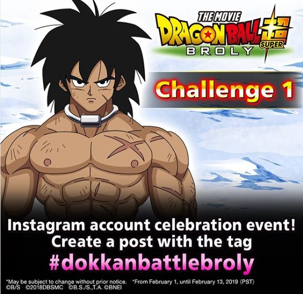 Parece ser que #DOKKANBATTLE también ha abierto una cuenta en Instagram dando así inicio a un nuevo evento de la película Broly.

En el enlace a continuación hay que crear un post con el hashtag #dokkanbattlebroly y compartirlo.

instagram.com/p/BtVWicRFJCg/…