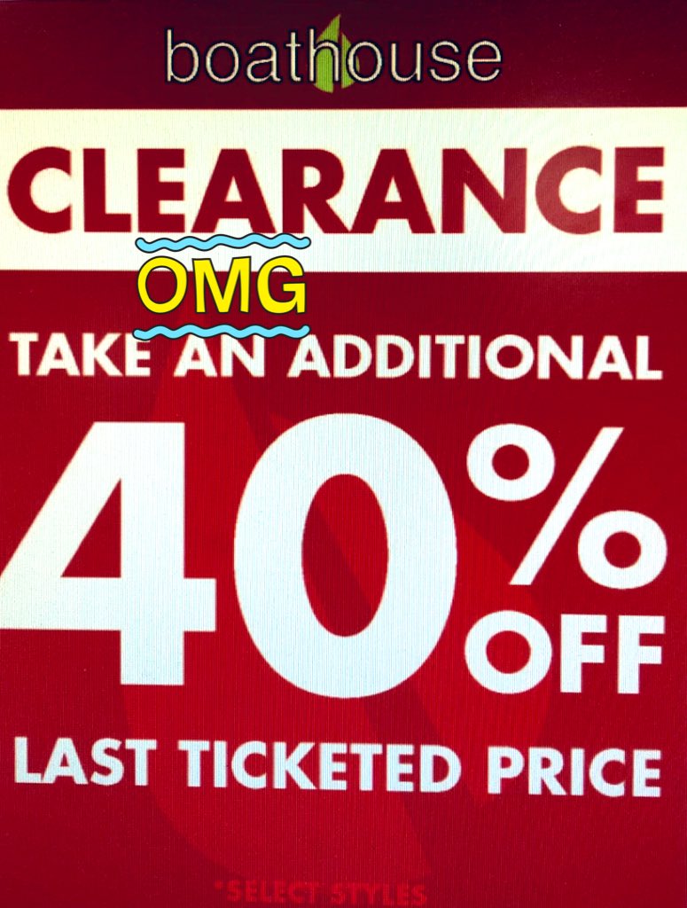 boathouseHSC's tweet photo. HUGE savings this weekend on clearance sale clothing!! Come see us @shopHSC 😍 https://t.co/4quYSbSjoh