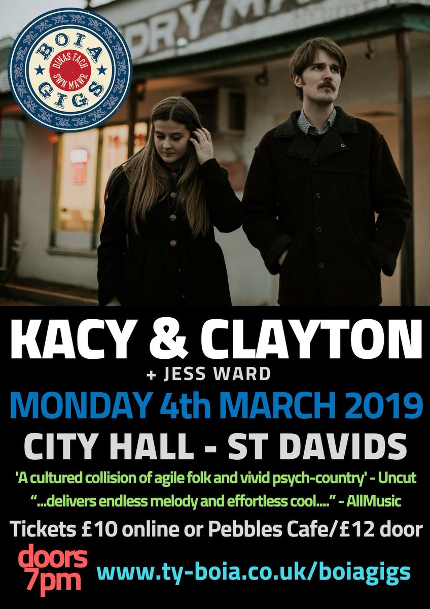 Kacy &amp; Clayton play St Davids 4th March! Please RT <a href="/cerysmatthews/">Cerys Matthews</a> thanks <a href="/StevePDrums/">Steve Prior</a>