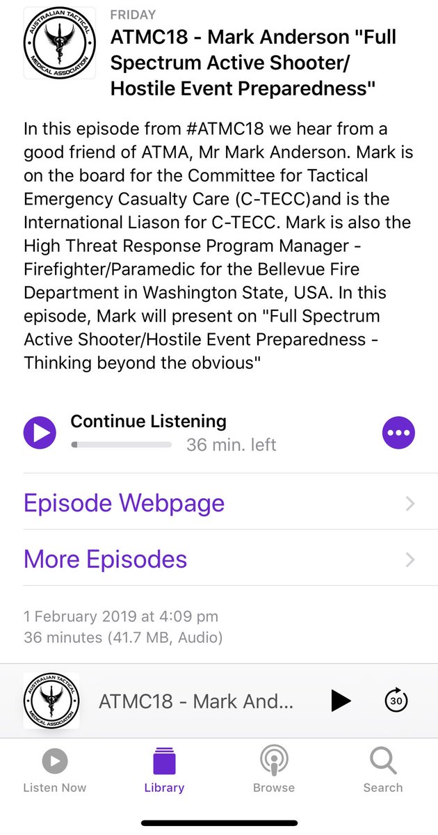 ATMA_Tactical's tweet photo. Latest podcast is on Full Spectrum, Active Shooter/Hostile Event Preparedness - thinking beyond the obvious! From a good friend of ATMA and @CommitteeTECC member Mr Mark Anderson #CTECC #tacticalmedicine #FOAMed https://t.co/jprsEdekKY