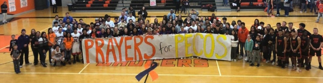 Prayers for Pecos! McCamey High School and Wink High School come together for the Pecos community.