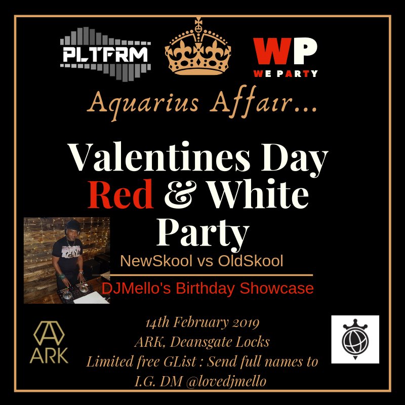 wepartymcr's tweet photo. #SaturdayKitchen #SaturdayMorning @LoveDJMello @PLTFRMarkmcr @ArkManc #ValentinesDay #rednwhiteparty #rnb #hiphop #afrobeats #oldskool v #newskool #LimitedAmount #£1 #earlybird #tickets @skiddle
https://t.co/10L8fD3RSx https://t.co/ZsXt5USbm2