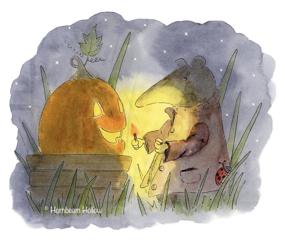 Krisminers's tweet photo. An illustration from my upcoming book! #hornbeamhollow #krisminers #halloween #halloweenbooks #childrensbooks #handillustrated #traditionalillustration https://t.co/pC75E6269D