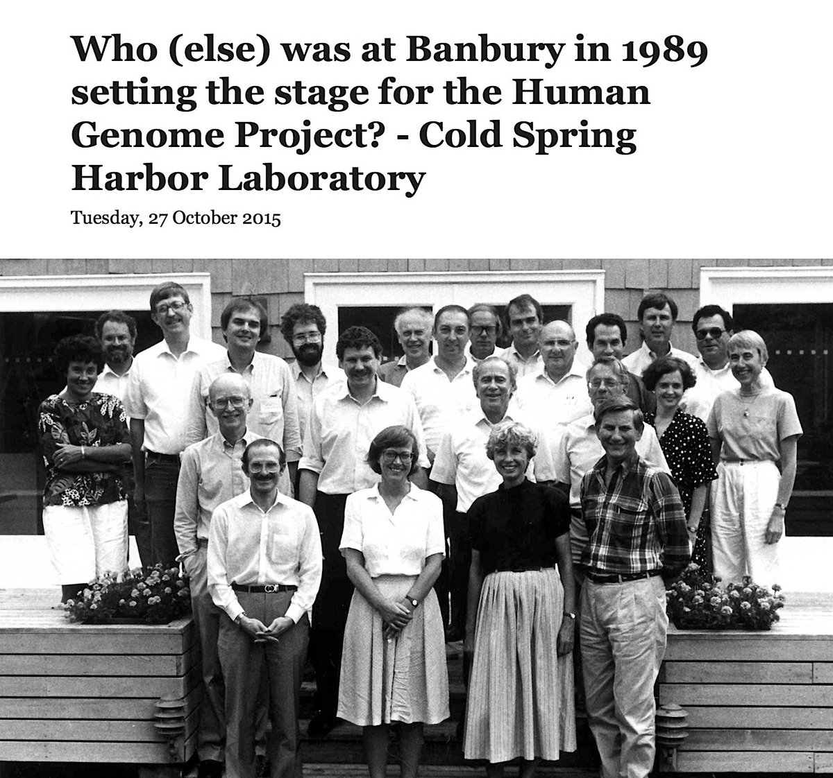 Who Are The Other Scientists In The Photo From The 1989 Banbury Meeting? And Why Don’t We Ever Hear About The Women? https://www.cshl.edu/else-banbury-1989-setting-stage-human-genome-project #QAnon  #Eugenics  #Genome  @potus