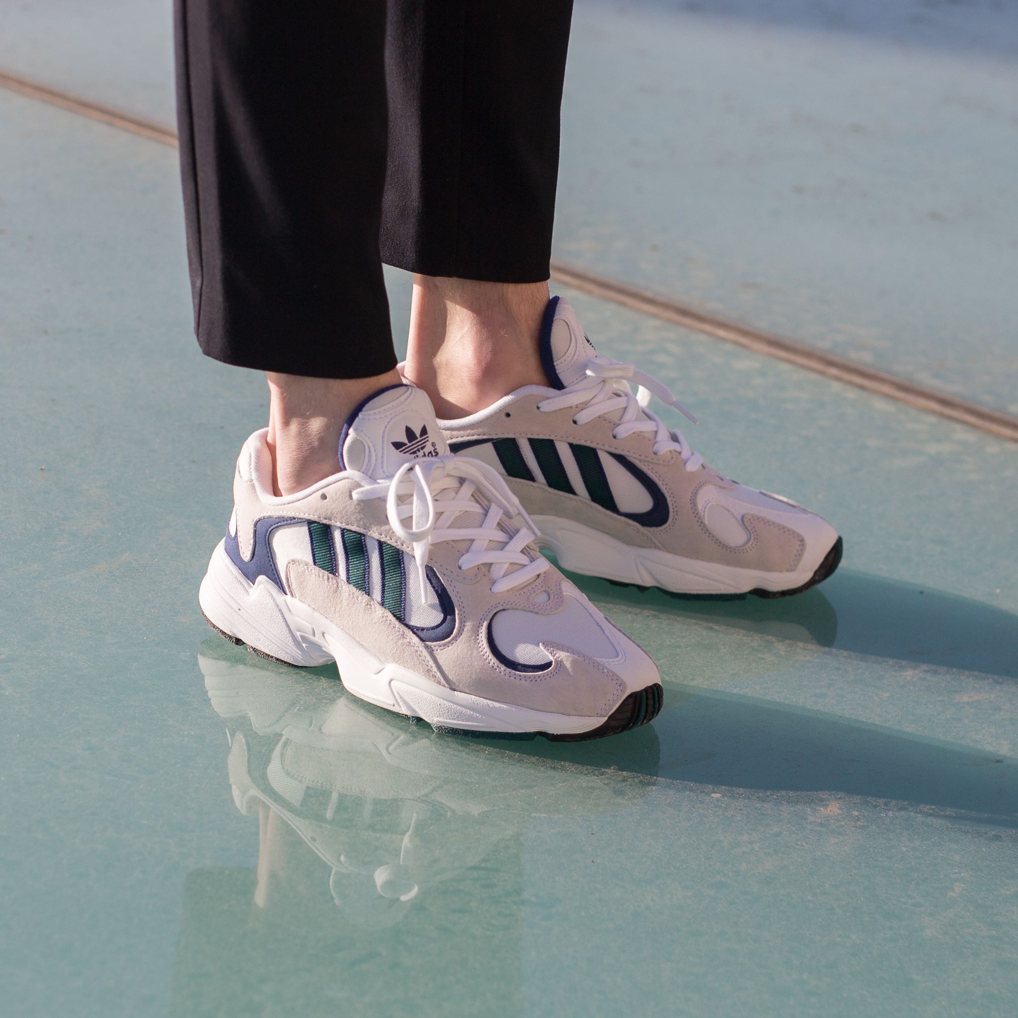 adidas yung trainers navy blue