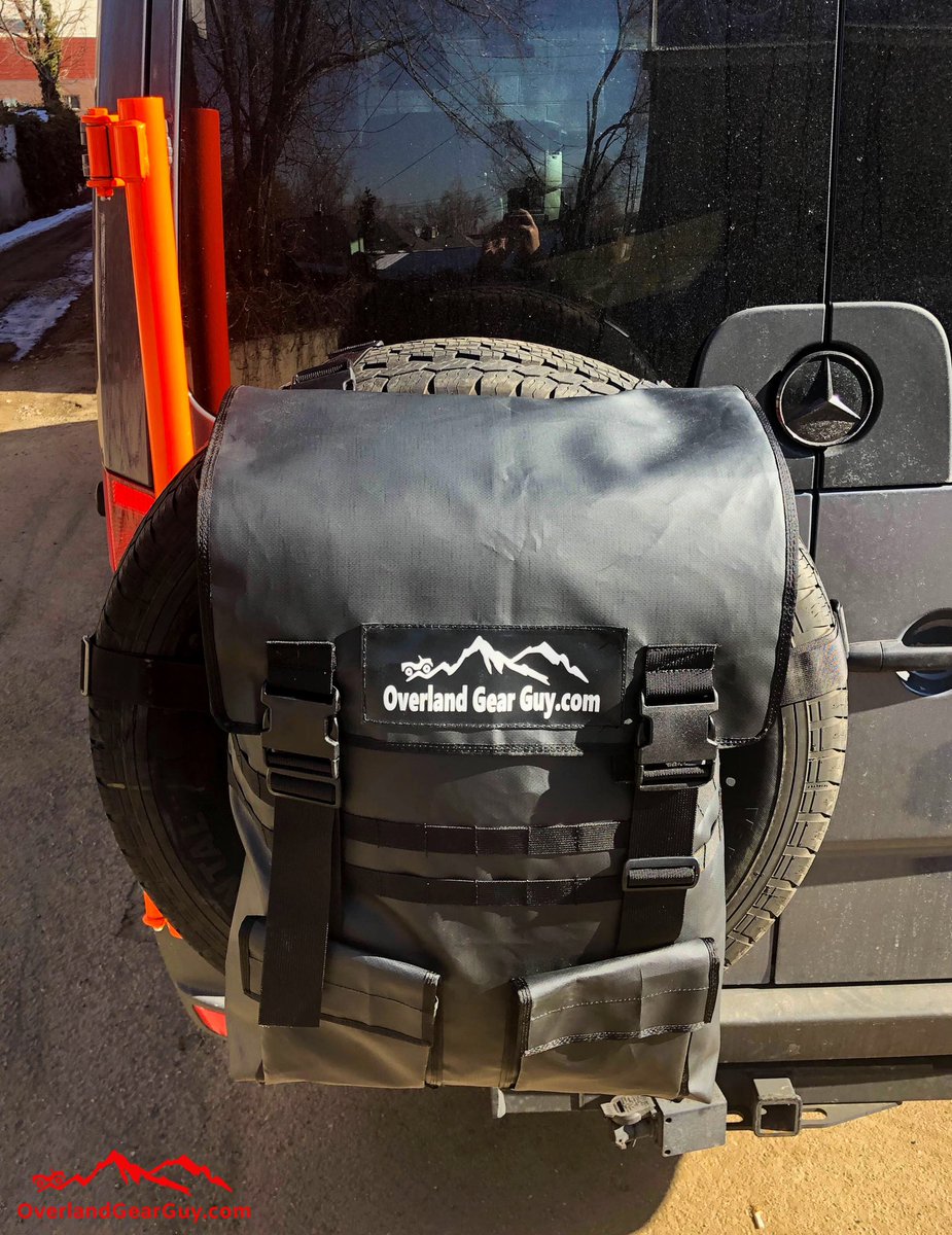 You can use the spare tire bag for a lot of things, most people use them for firewood, trash, recovery gear.
 #sportsmobile #sprinter #SprinterVan #Sprinter4x4 
#4x4camper #4x4van #4x4vanconversion #Overland #OverlandGearGuy
#SpareTire #SpareTireBag #FirewoodBag #TrailBag