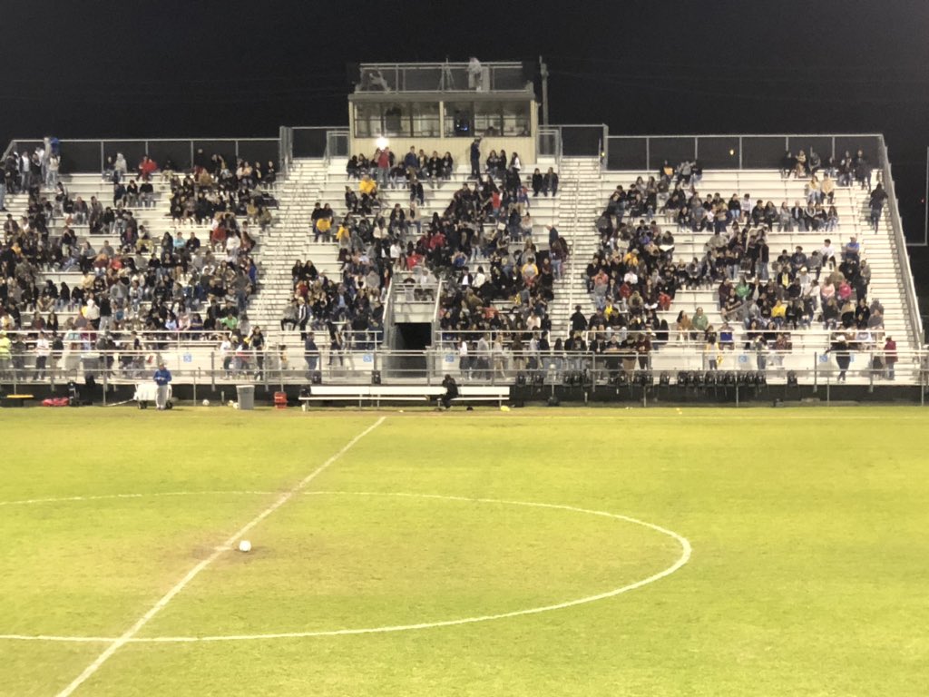 texasnapier's tweet photo. Scouted a HS district soccer game tonight that had 80%-90% capacity in home &amp; away stands. Please don’t tell me high school soccer doesn’t matter-these kids played well &amp; repped’ themselves, the game, &amp; their schools well. Pic is from halftime-people were still at concessions. https://t.co/Ggr2LhOXU2