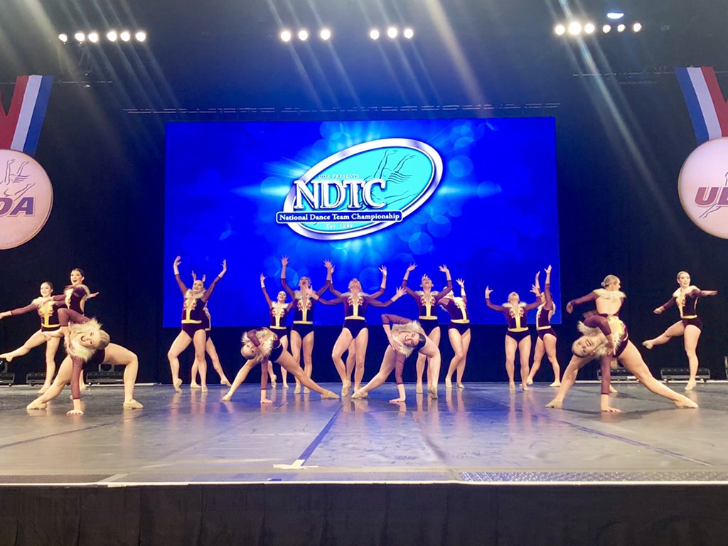 UDAnews's tweet photo. Goodnight from Visa Athletic Center! Dreaming of finals tomorrow in Large Varsity Jazz! #UDAnationals https://t.co/BrHasENdLz