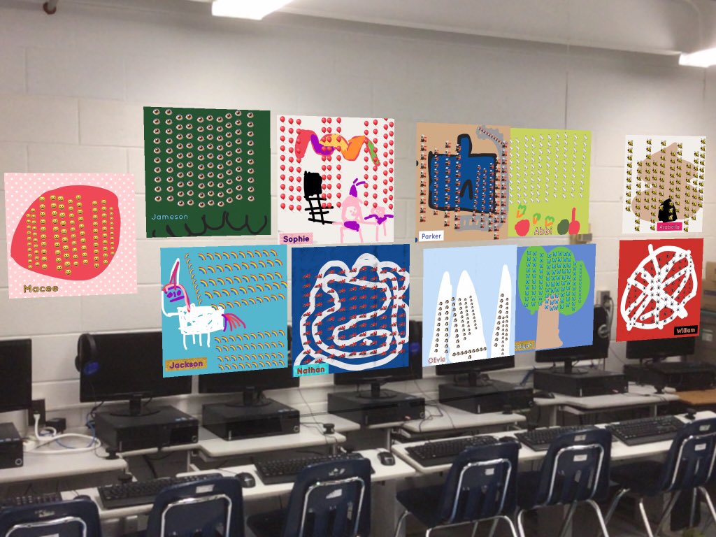 BulldogKTeacher's tweet image. 100th Day Act. 2: We made pictures of 100 things to hang in our @ARMakrApp art gallery. Ss created their drawings &amp;amp; were challenged to count out 100 items to place in their picture. They even separated their items into 10 groups of 10. #kcslearning2020 #AppleDistinguishedSchools