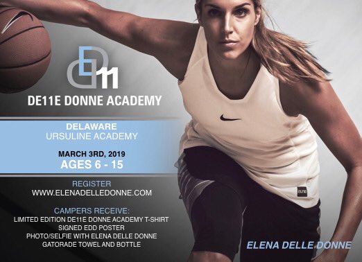 De11eDonne's tweet image. It’s been a while! I am excited to be back in Delaware for another camp! Sign up now! ELENADELLEDONNE.COM