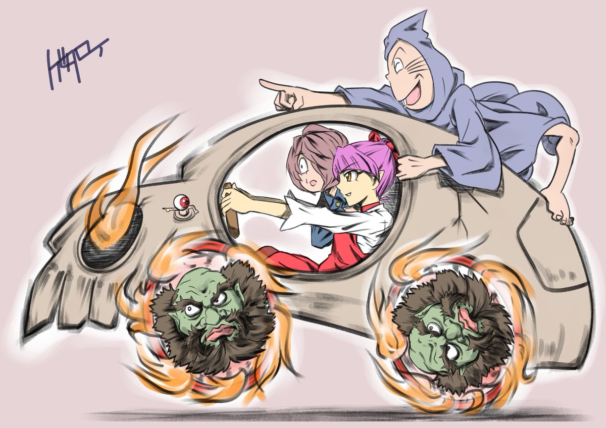 Twitter இல 放浪のゲタロー 妖怪自動車in第６期 あの妖怪自動車に６期鬼太郎 ねこ娘 ねずみ男を乗せてみました ゲゲゲの鬼太郎 妖怪自動車