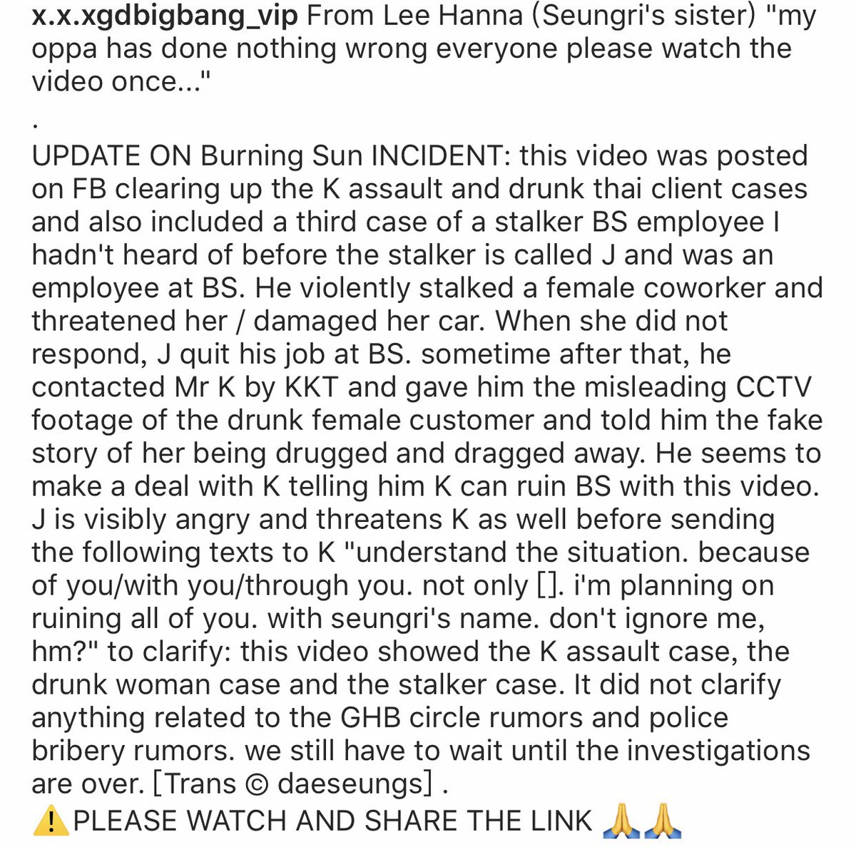Pamela41772314's tweet photo. 🔗 https://t.co/NoKhH21TJX

#SeungriYouHaveUs #Seungri #승리 #BurningSun #WeKnowTheTruthSeungri 
#JusticeForSeungri 

⚠PLEASE WATCH AND SHARE THE LINK 🙏🙏 https://t.co/RXl6DM9goO