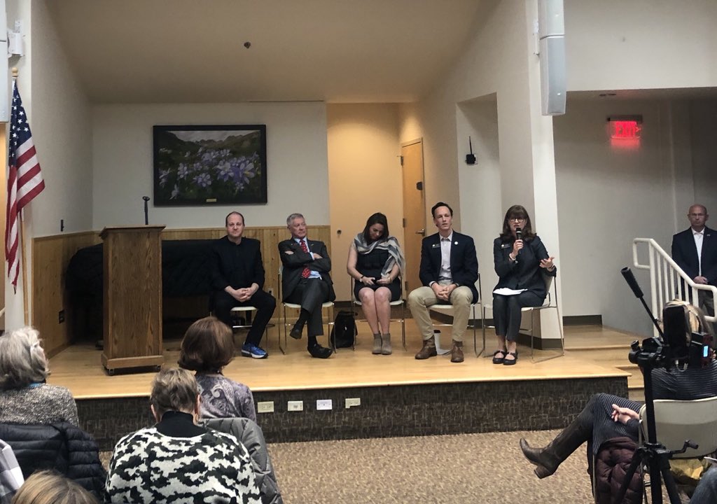 jaredpolis's tweet photo. Thank you @McCluskieforCO for leading the fight to save people money on healthcare w #reinsuramce and hosting
@KerryDonovanSD5 @Dylan_RobertsCO @votebobrankin and I for a Healthcare townhall in Frisco where residents shared their stories https://t.co/vQmaojFv87