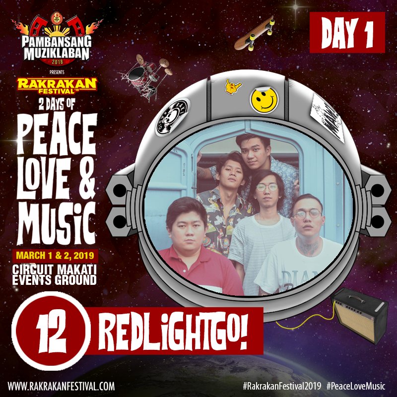rakistaofficial's tweet image. Jamming tayo sa Rakrakan Festival Day 1 kasama ang RedLightGo! Asahan ka naming dun ha!

#RakrakanFestival2019 #PeaceLoveMusic #RedLightGo!