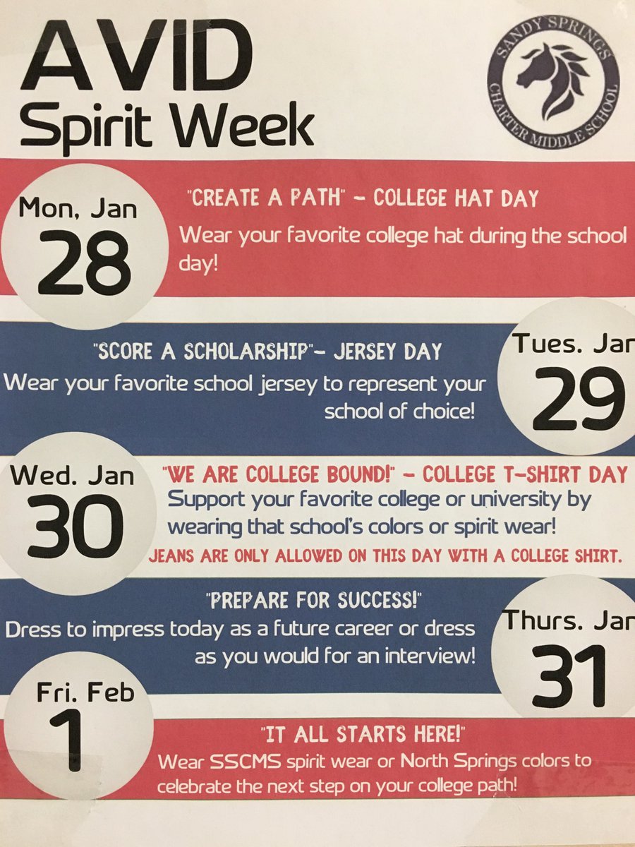smariecaldwell's tweet photo. Thanks to all β¦@SSCMSStallionsβ© who participated in our first AVID Spirit Week! #OneCommunity @CampbellK1EDU #AVID4College #AVIDventures #StallionScholars #πππ https://t.co/OtFvb6c07U