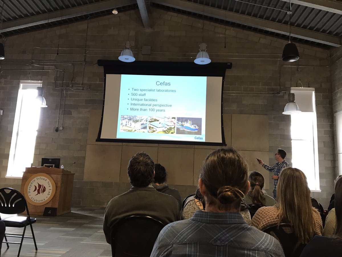Dr. @AndrewDTurner1 gave a fantastic talk today at <a href="/disealab/">Dauphin Island Sea Lab</a> about the work he does at <a href="/CefasGovUK/">Cefas</a>.  Thanks so much for sharing some of your ciguatera research with us today!! #teamcigua #ciguateraresearch #nsfpire