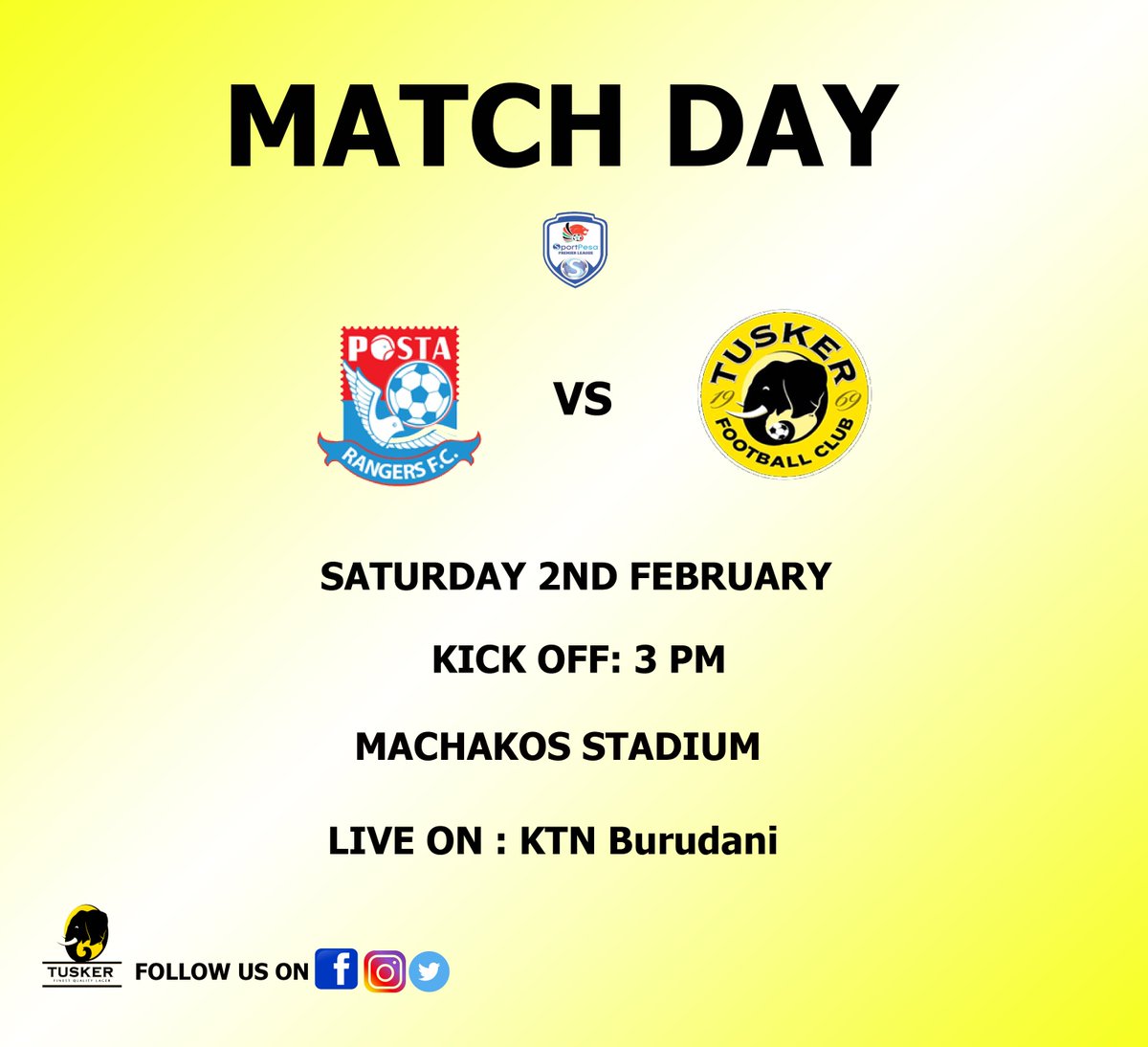 tusker_fc's tweet image. It's match day!!!!!💪

#POSTUS #TFC #kpl #Twendemacha