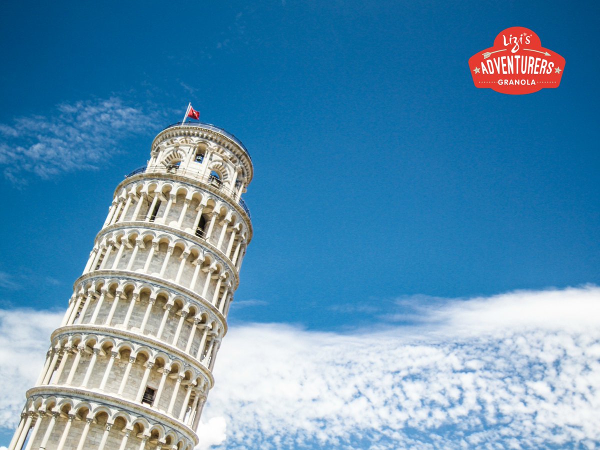 liziskids's tweet photo. Gather round Adventurers! It's question time (emoji): Which Italian city is famous for its leaning tower? For a chance to win 1 bag of Lizi's Adventurers Granola, just like our page and tell us the right answer in the comments below!  We'll pick one winner! https://t.co/qynUiIlGpd
