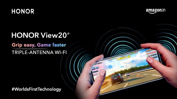 HiHonorIndia's tweet image. With its Triple-Antenna Wi-Fi, the #HONORView20 makes sure you have an uninterrupted gaming sesh!

#SeeTheUnseen feats of #WorldsFirstTechnology at INR 37,999 on Amazon India and #HONOR Store!

@amazonIN: amzn.to/2RrblYG