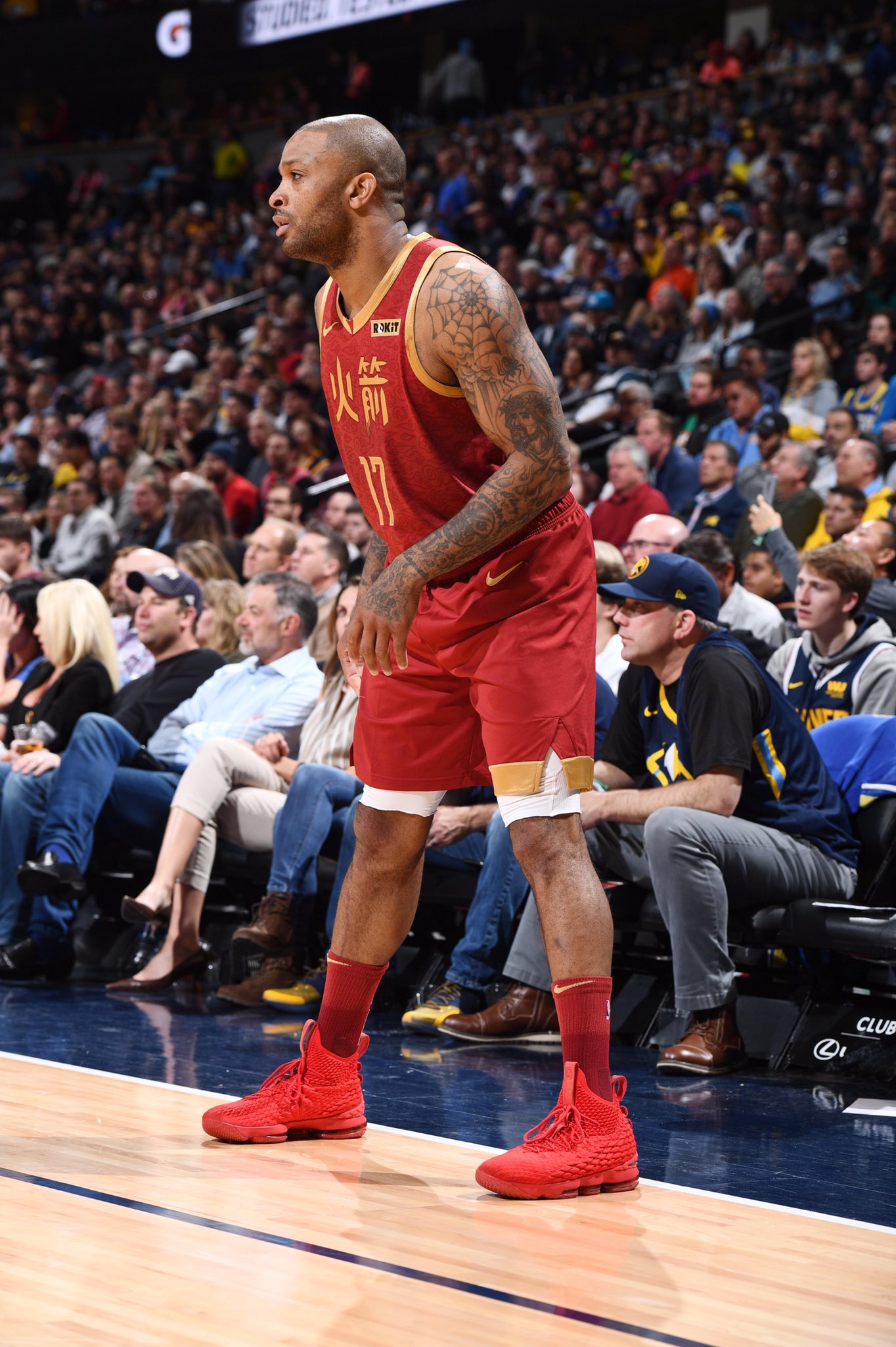 B R Kicks on X PJ Tucker switched to the Nike LeBron 15 Ohio State PE. https t C9DqW6ZW9b X