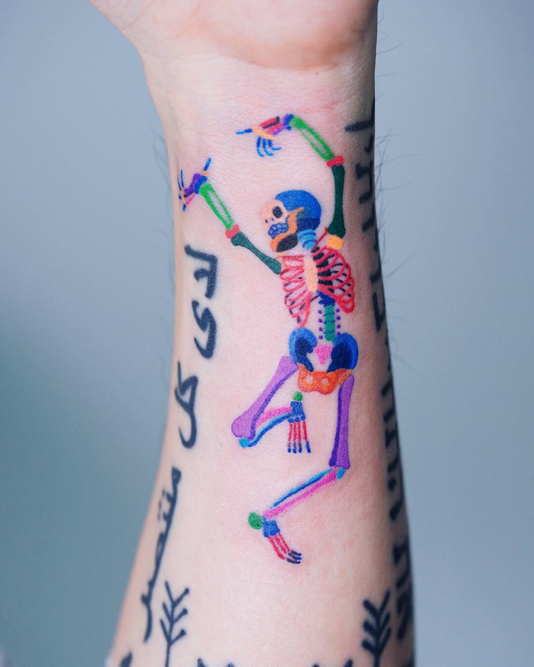 Dancing Skeleton  Skeleton tattoos Skeleton drawings Body art tattoos