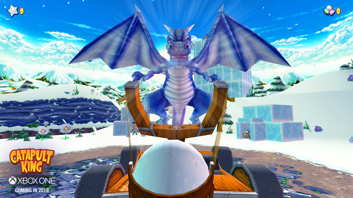CatapultKing's tweet photo. The Blue Dragon needs to CHILL OUT! Who's ready to test their skills against him int he all new Snow Levels?

#catapultking #wickedwitchsoftware #dragon #winteriscoming #newcontent https://t.co/EqJ9SRSm9h