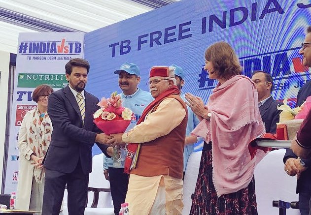 I thank CM Haryana Sh @mlkhattar Ji for gracing the #TBfreeIndia Summit 2019 and pledging his states support towards ending Tuberculosis and achieving PM @narendramodi’s target of 2025.

@GlobalFund @TheUnion_TBLH