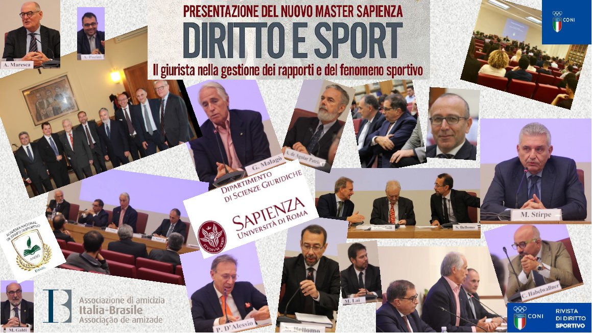 Inaugurato il #Master <a href="/SapienzaRoma/">Sapienza Università di Roma</a> #DIRITTO E #SPORT
Quadro normativo nazionale/internazionale, categorie giuridiche e profili processuali
Prossimamente: criminalità e calcio; E-SPORTS; ANAC e Corte dei Conti; incontri istituzionali
linkedin.com/feed/update/ur… 
#SapienzaDirittoSport