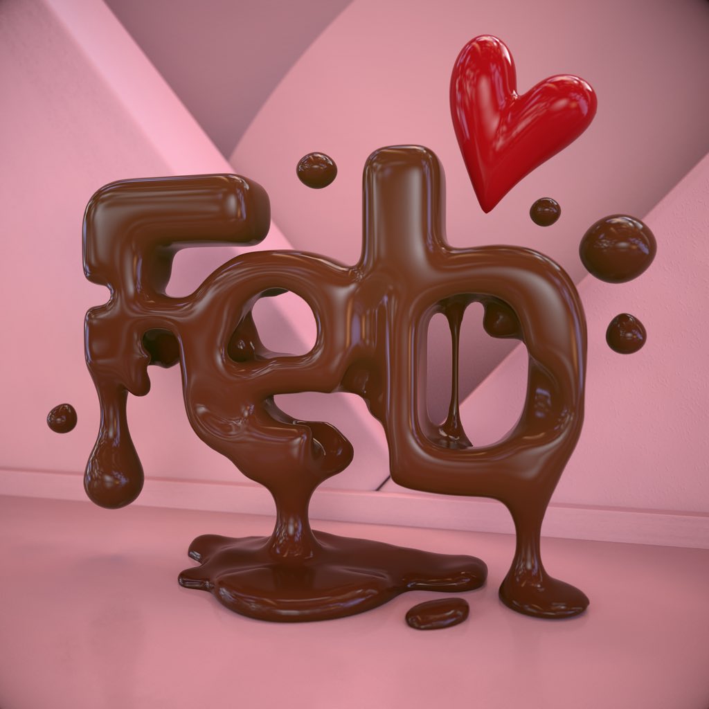 Hello feb 😌

#typography #love #chocolate #3d #lettering #typedesign #design #food #pink 
.
.