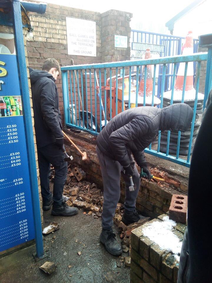 StalyCelticFC's tweet photo. Thank you to Louis and @Works4U1 pre-16 work placement team for your great repair and maintenance work at #BowerFold in the cold weather this week https://t.co/BrnwmwU5tO