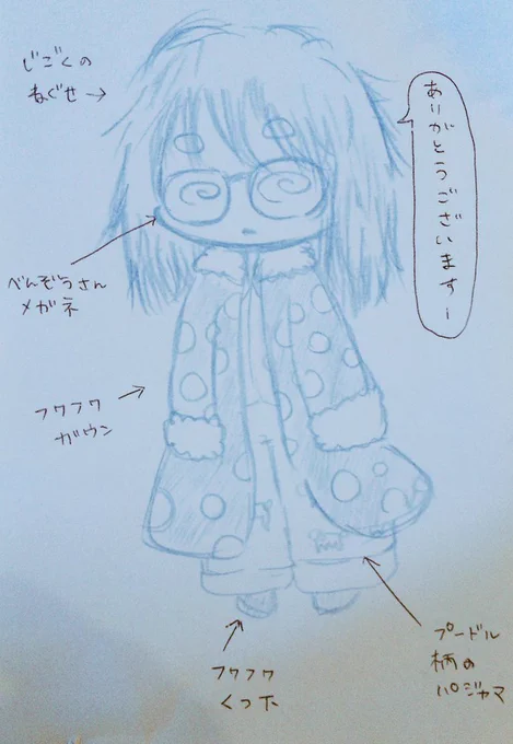 今日の宅配のお兄さんを迎える格好ヤバかったな。
#落書き #日記 #ずっと寝てたから 