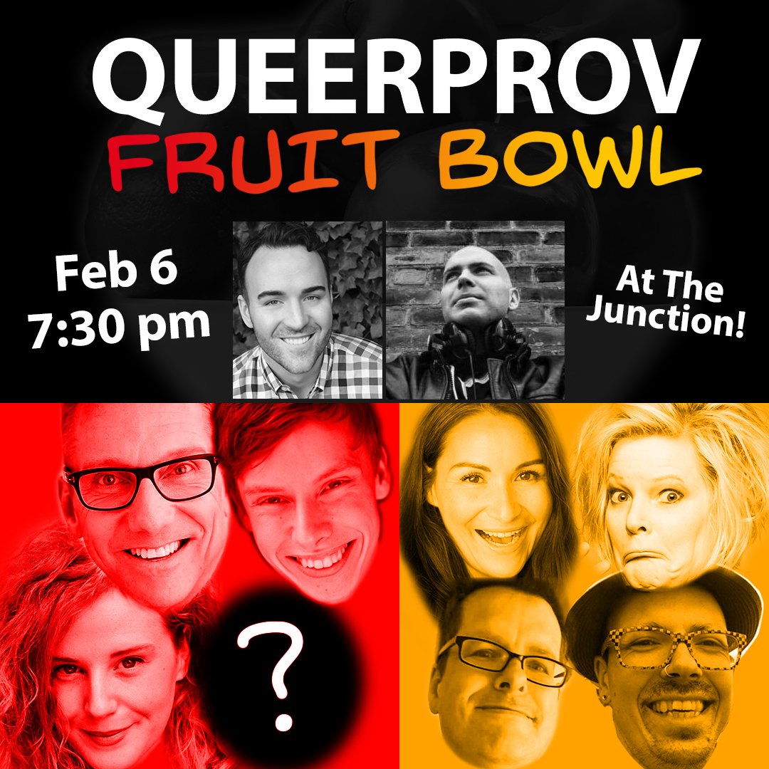queerprov's tweet image. Let's pack the house - Fruit Bowl is back! Hosted by Dan, featuring Steve, Jordy, Steph, Sarah Dawn, Julia, Bill, Shane, and our mystery player! Tech by Brendan Kelly, the one and only.

#YaaasAnd #lgbtq #queer #comedyclub #thingstodoinvancouver #yvr #events #funnypeople #pride