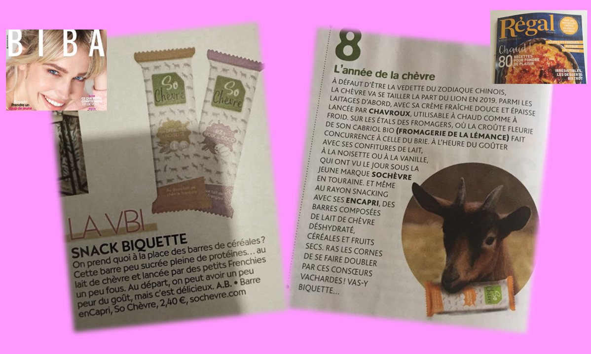 Presse féminine, presse culinaire… So Chèvre continue d'interpeller, et oui, c'est nous les "petits Frenchies un peu fous" 😜🐐😃 Retrouvez tous nos articles presse sur sochevre.com/actualites-soc… ! #presse #laitdechevre #innovation