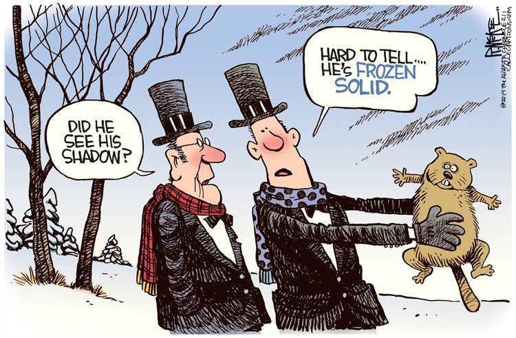 MeanwhileinCana's tweet photo. Early spring prediction from both #WiartonWillie and #ShubenacadieSam 
#GroundhogDay #MeanwhileinCanada https://t.co/oPQ3Ce6KFh