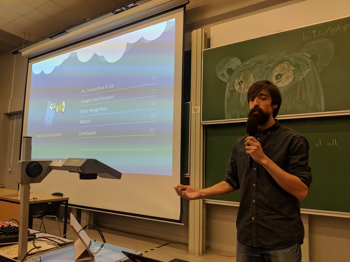 So excited about the next talk at the #golang devroom at #fosdem!

<a href="/GildasChabot/">Gildas Chabot</a> is about to tell us about you can use Go and #tensorflow to build #ML-powered applications

I feel like <a href="/DynamicWebPaige/">👩‍💻 Paige Bailey</a> would enjoy this talk 😄