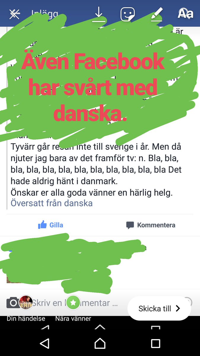 Jäkligt svårt med danska, tycker även Facebook.